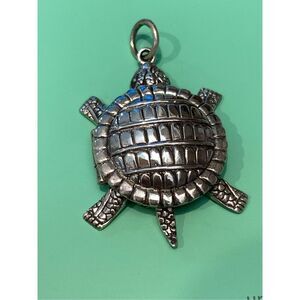 .925 Turtle Locket Vintage Sterling Silver Jewelry Charm Pendant #sea life